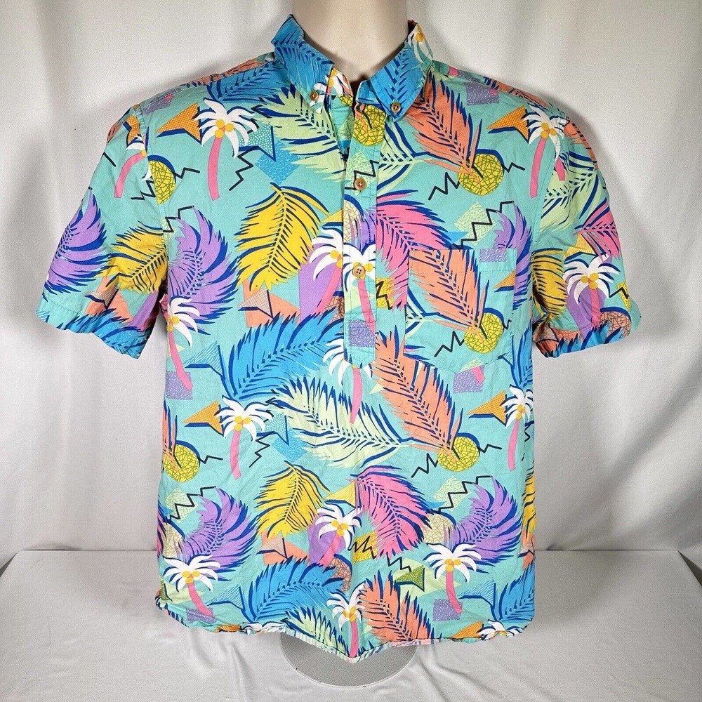 Chubbies Greetings From the Weekend Mens M Pullover Shirt Retired Retro Tropical